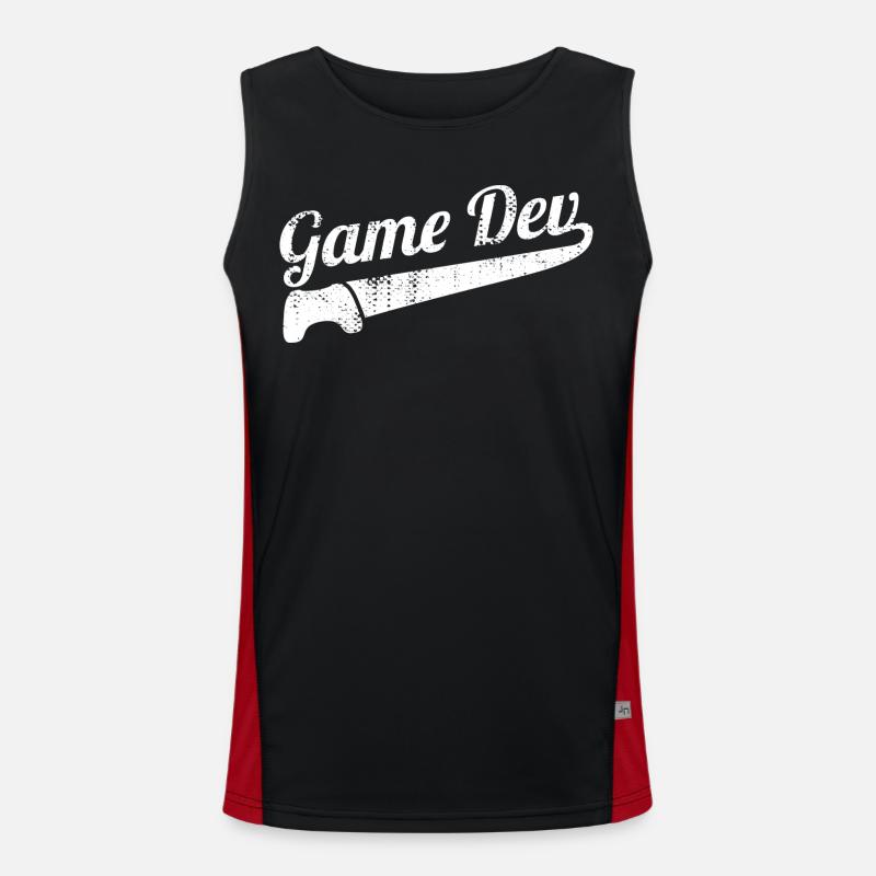 Game Developer - Men's Functional Contrast Tank Top  - black/red