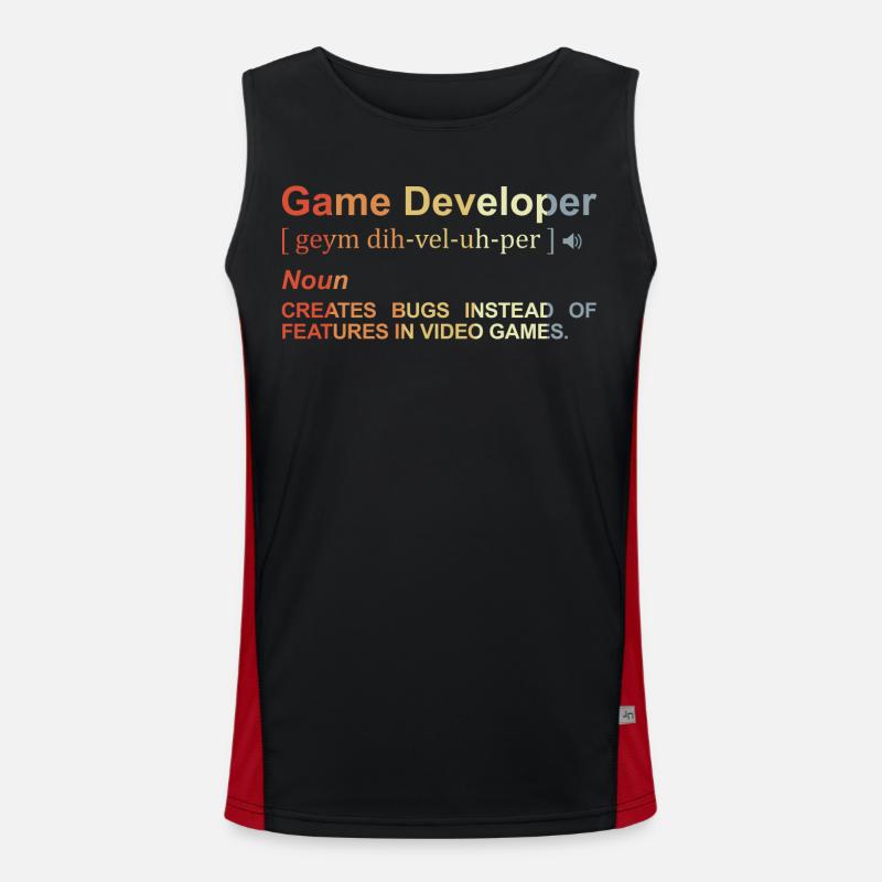 Game Developer Definition - Men's Functional Contrast Tank Top  - black/red