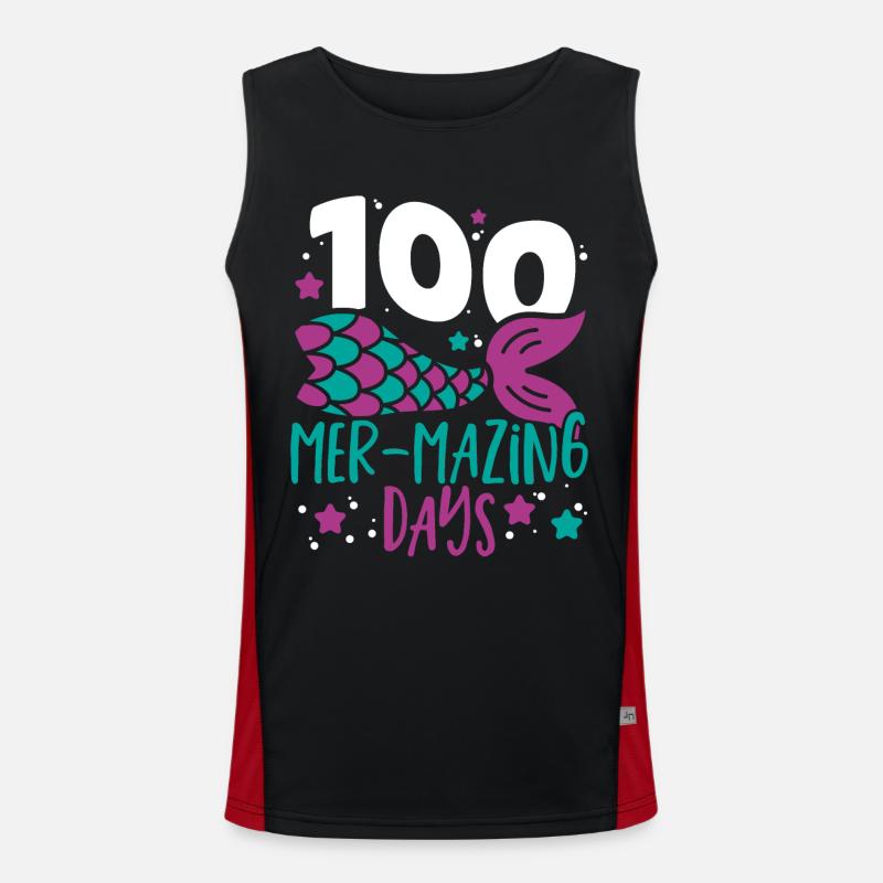 100 wunderbare Tage 100 Tage Schule 100. Funktionelles Kontrast-Tank Top für Männer 