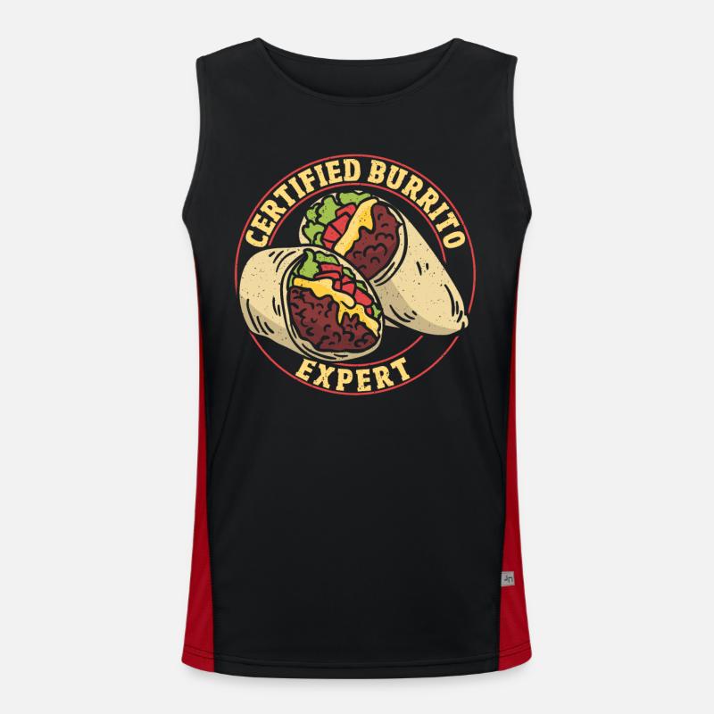 Zertifizierter Burrito-Experte Burritos Funktionelles Kontrast-Tank Top für Männer 