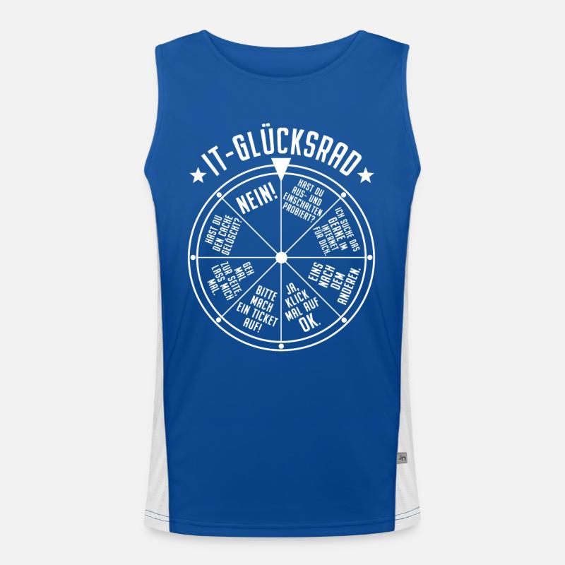 IT Support Glücksrad Service Desk IT Helpdesk Nerd Funktionelles Kontrast-Tank Top für Männer 