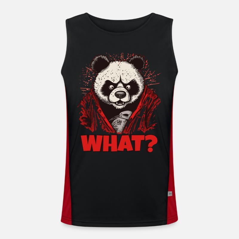 Wütender Pandabär Funktionelles Kontrast-Tank Top für Männer 