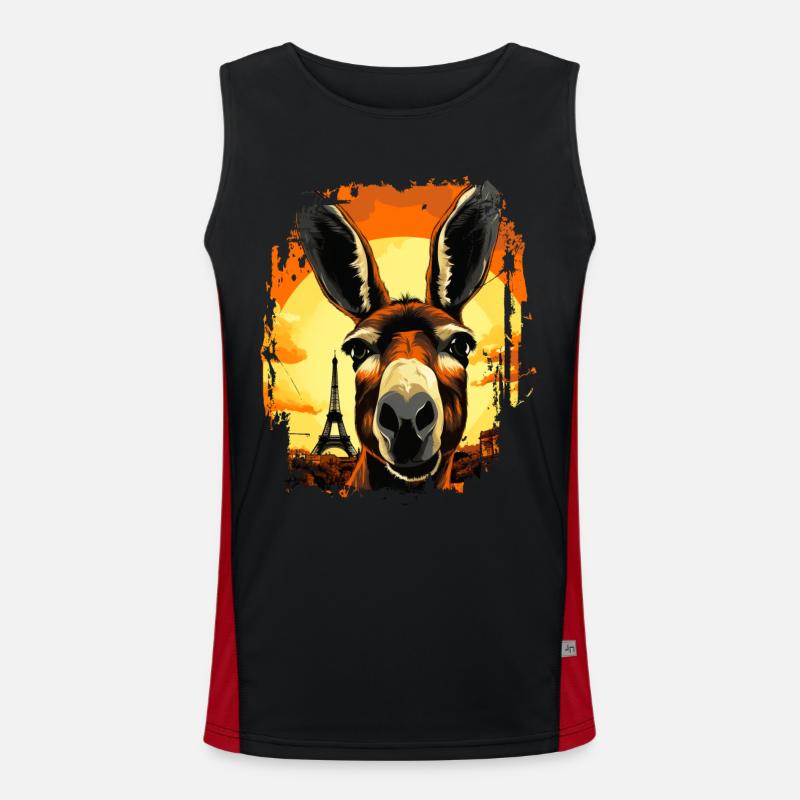 A donkey in Paris Men's Functional Contrast Tank Top 