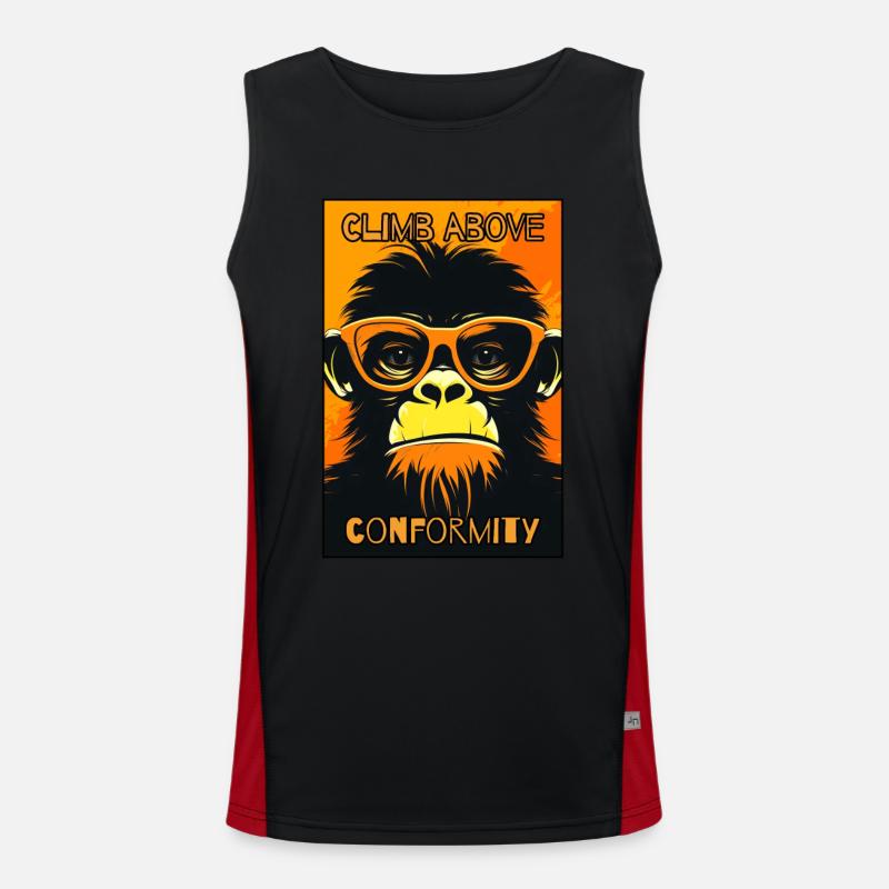 Überwinde die Konformität: schauer Affe Funktionelles Kontrast-Tank Top für Männer 