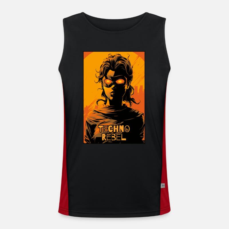 Techno Cyber Rebellin Funktionelles Kontrast-Tank Top für Männer 