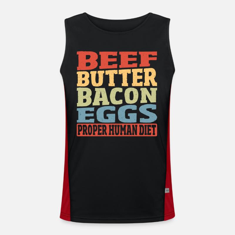 Rindfleisch Butter Speck Eier Richtige Funktionelles Kontrast-Tank Top für Männer 
