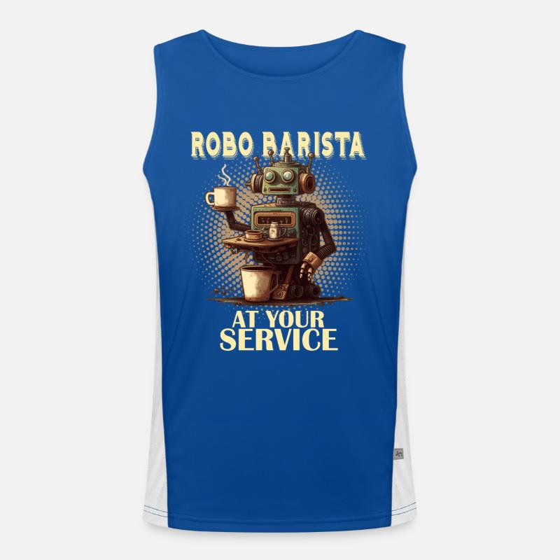 Robobarista Coffee Cooking Robot Men's Functional Contrast Tank Top 