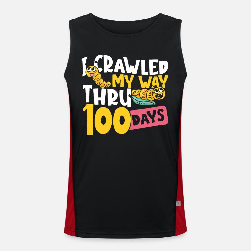 Ich kroch durch 100 Tage Schule 100. Tag der Funktionelles Kontrast-Tank Top für Männer 