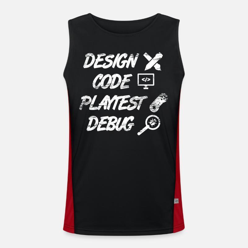 Game Programming - Men's Functional Contrast Tank Top  - black/red