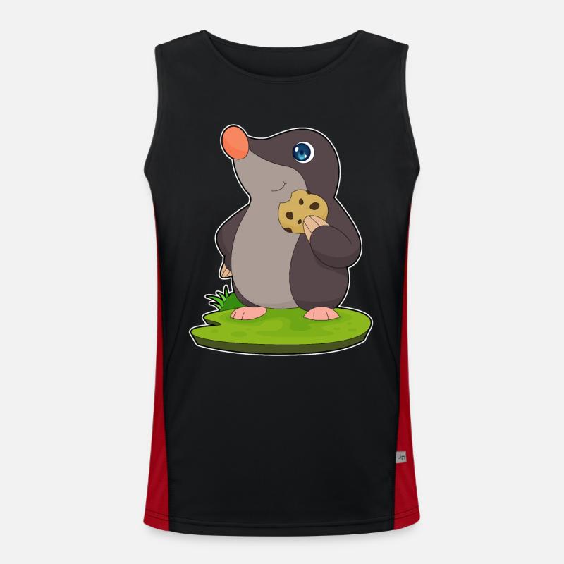 Mole Cookie - Men's Functional Contrast Tank Top  - black/red