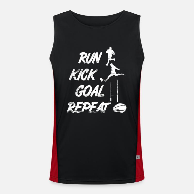 Rugby player routine - Men's Functional Contrast Tank Top  - black/red