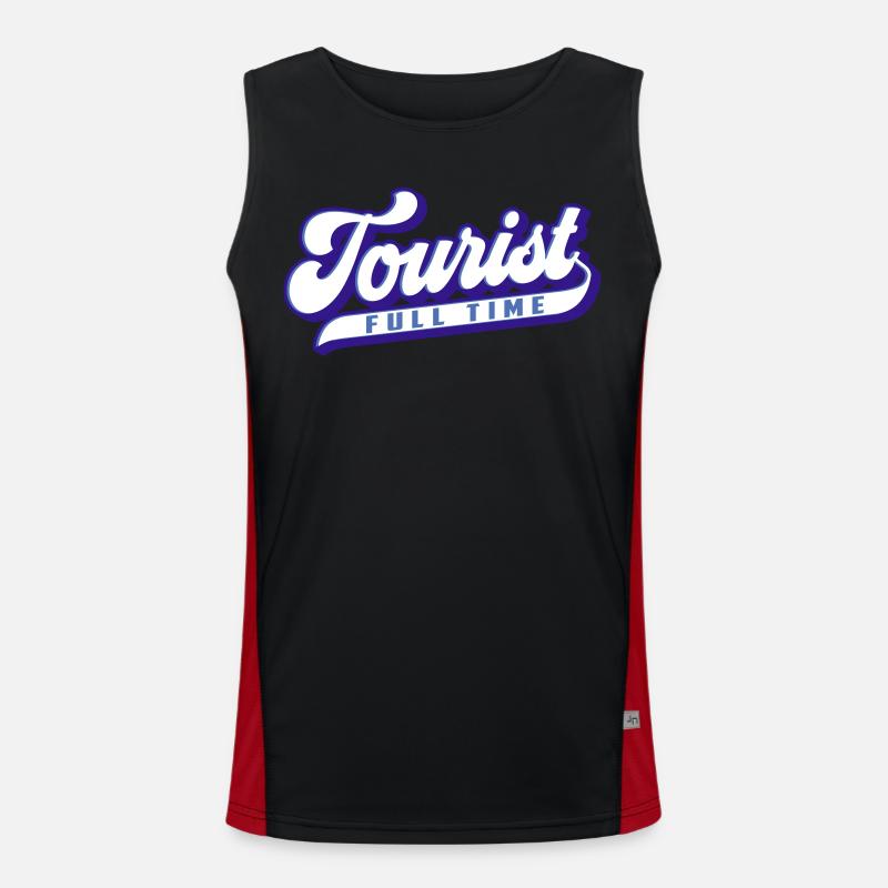 Full Time Tourist | Colors changeable Men's Functional Contrast Tank Top 