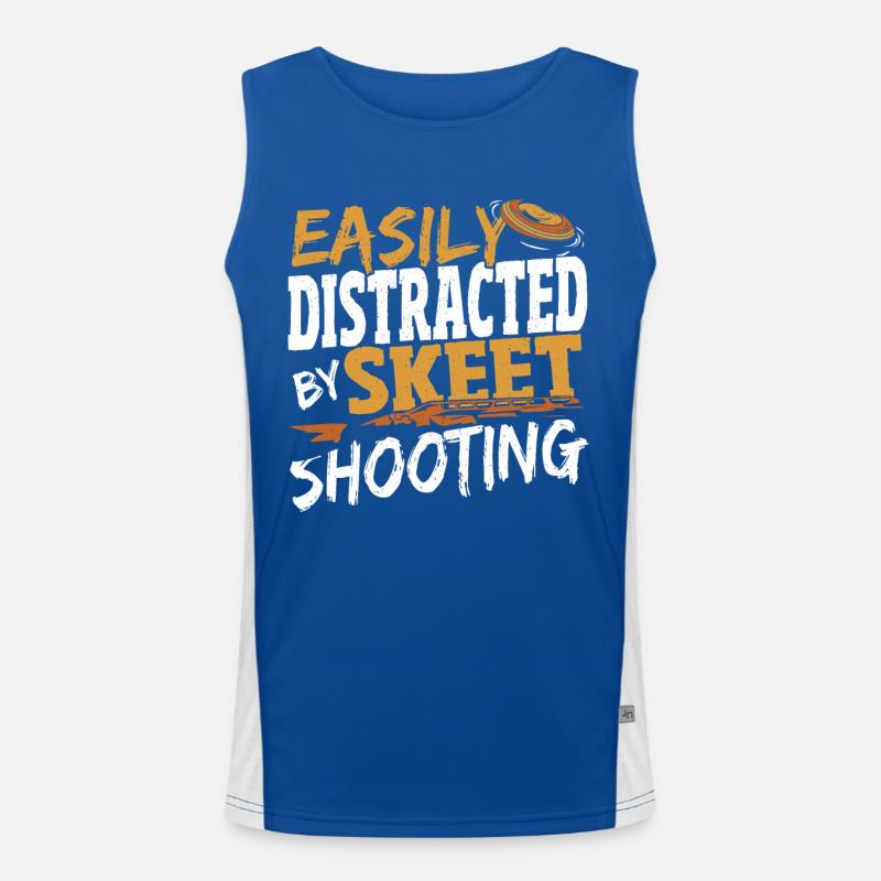 Easily Distracted By Skeet Shooting Clay Target Men's Functional Contrast Tank Top 