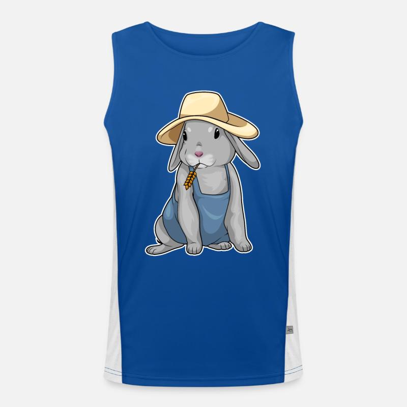 Rabbit Farmer Wheat Farm Men's Functional Contrast Tank Top 