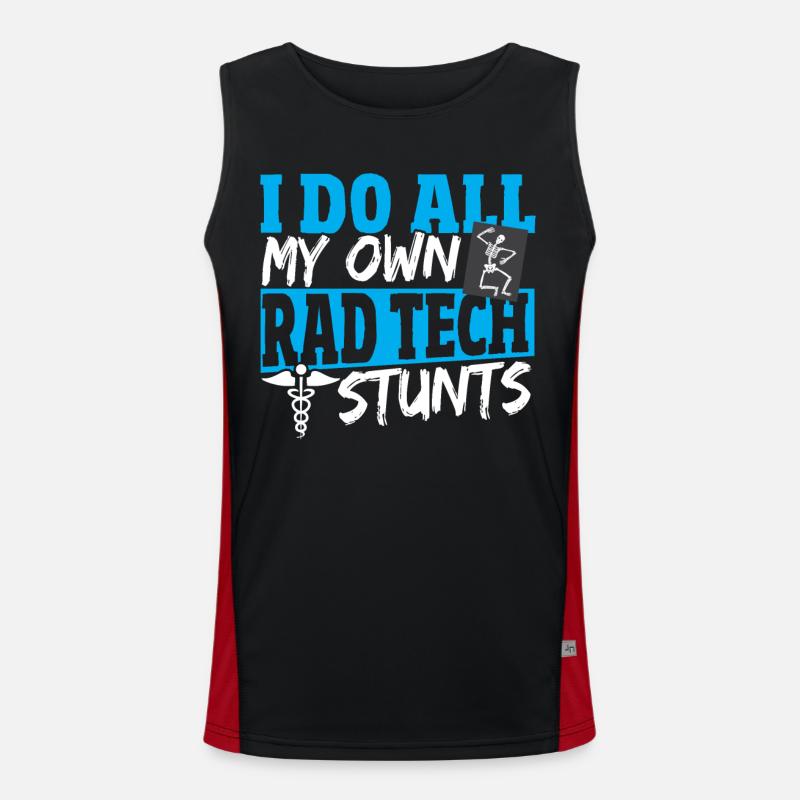 I Do All My Own Rad Tech Stunts Radiology Tech Men's Functional Contrast Tank Top 