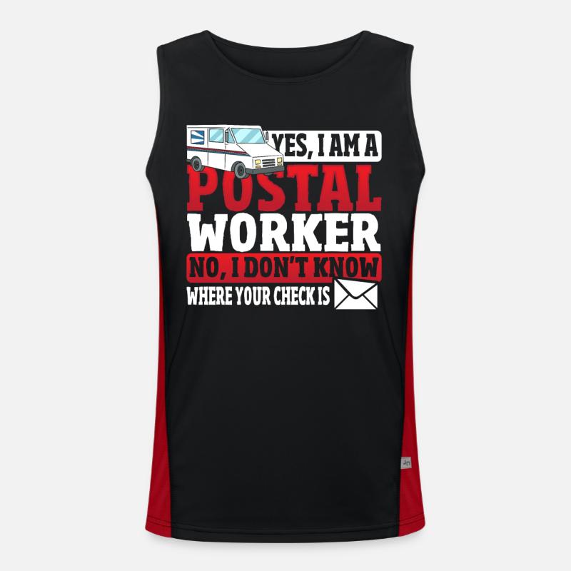 Ja, ich bin Postangestellter Postangestellter Funktionelles Kontrast-Tank Top für Männer 
