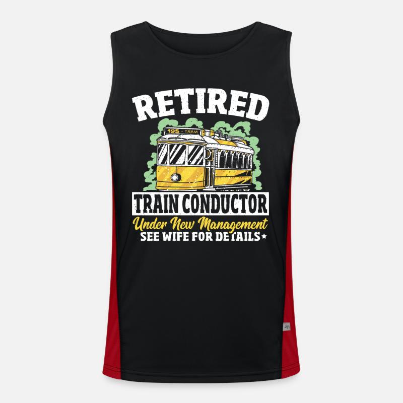 Retired Train Conductor Under New Management Men's Functional Contrast Tank Top 