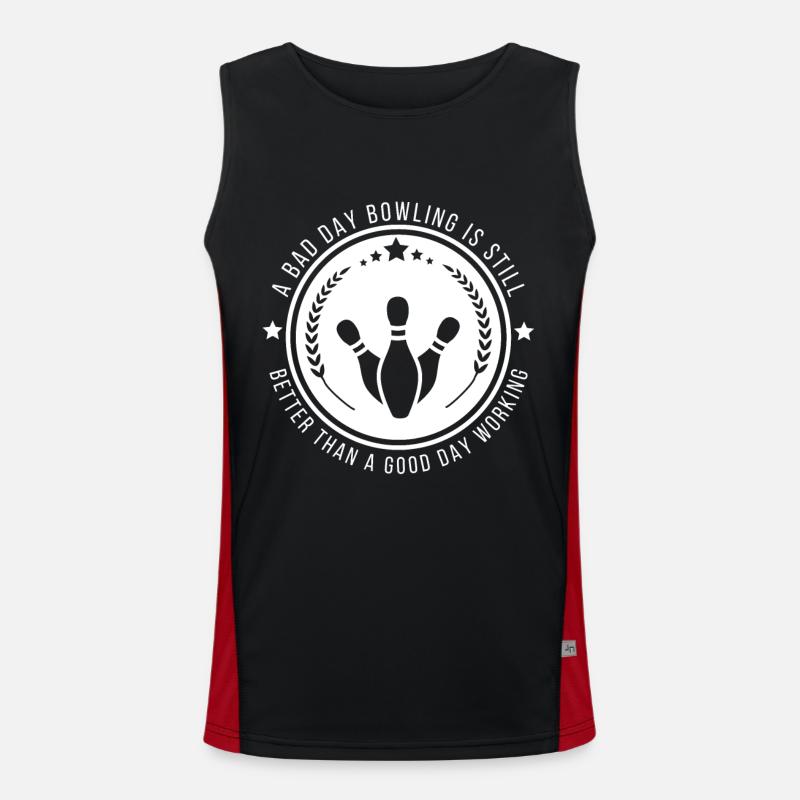 Funny Bowling Work Quote - Men's Functional Contrast Tank Top - black/red