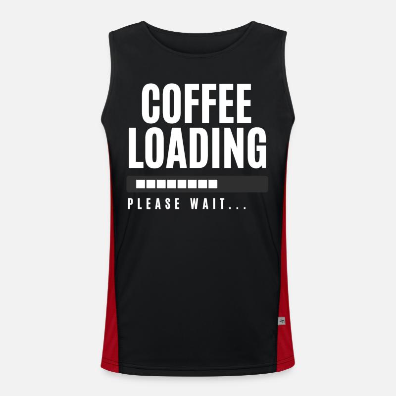 Coffee Loading Please Wait - Men's Functional Contrast Tank Top  - black/red