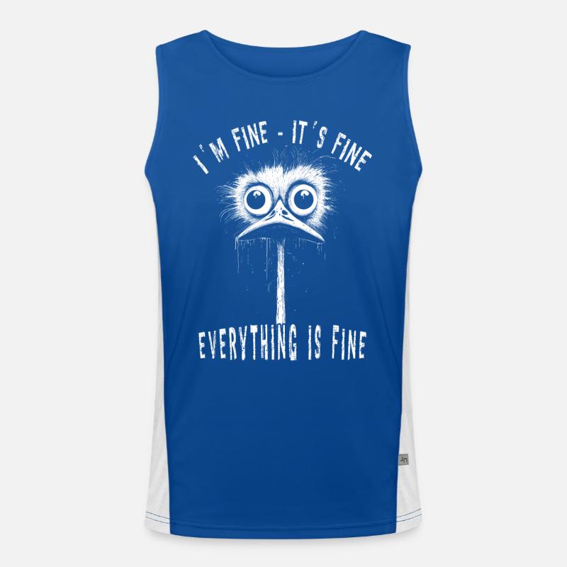 It's Fine I'm Fine Lustiger Vogel Gans Geschenk Funktionelles Kontrast-Tank Top für Männer 