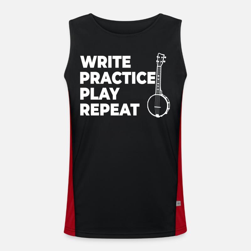 Writing, practicing, playing, repeating - Men's Functional Contrast Tank Top  - black/red