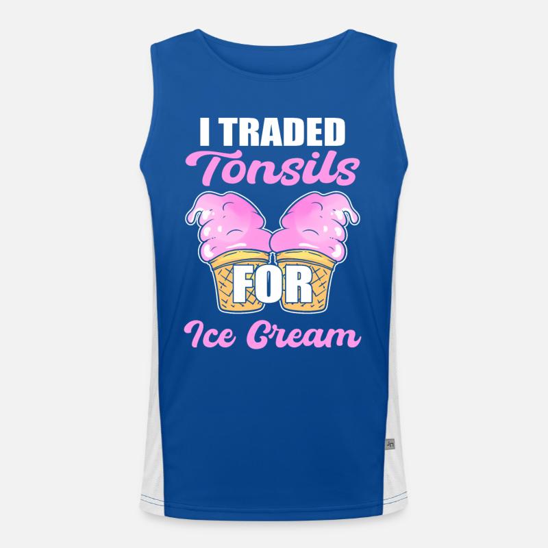 Tonsillectomy I Traded Tonsils For Ice Cream Men's Functional Contrast Tank Top 