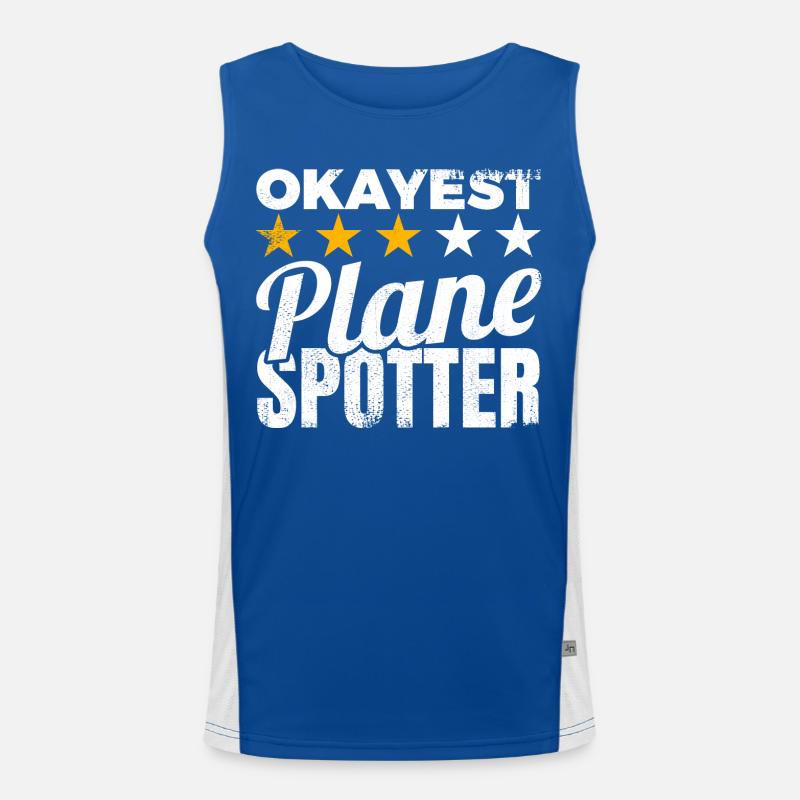 Durchschnittlicher Planespotter Funktionelles Kontrast-Tank Top für Männer 