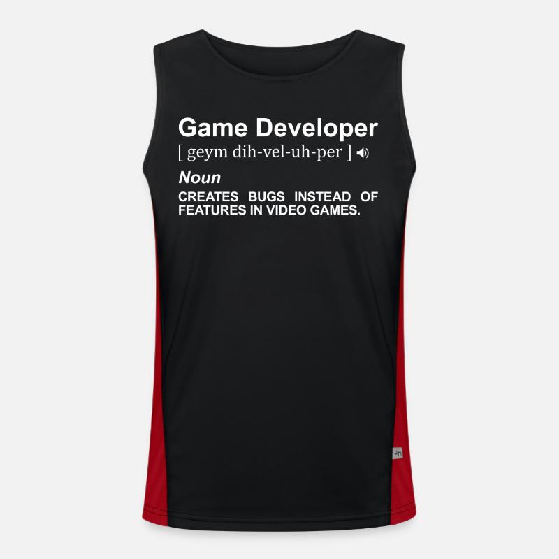 Game Developer Meaning - Men's Functional Contrast Tank Top  - black/red