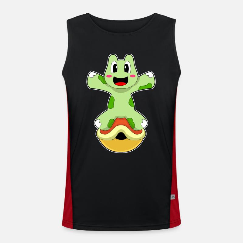 Turtle without shell - Men's Functional Contrast Tank Top - black/red