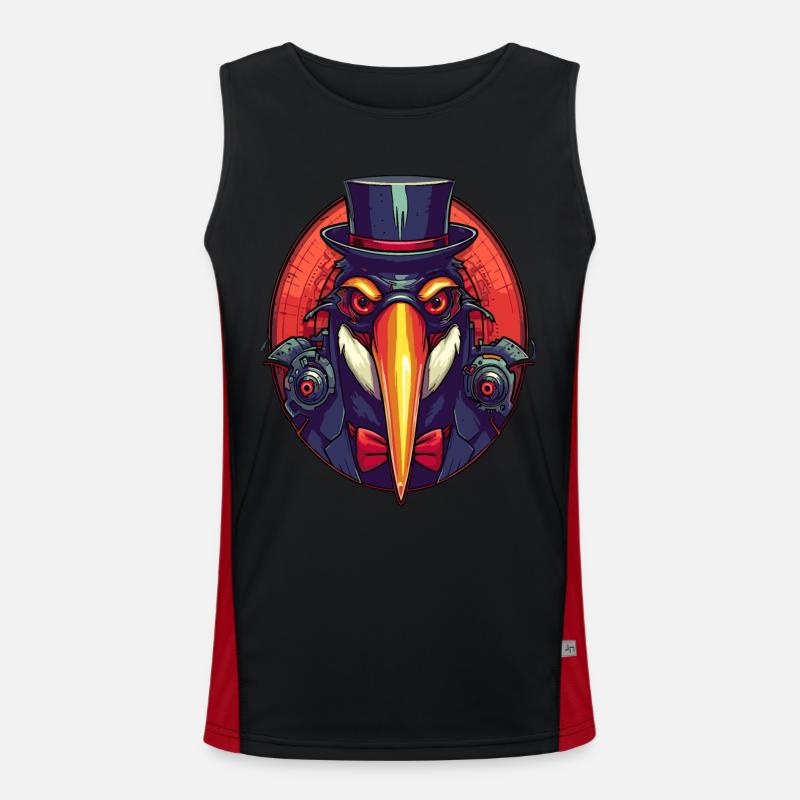 Cool Gangster Penguin Men's Functional Contrast Tank Top 