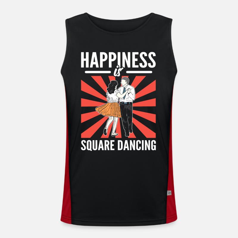 Glück ist Square Dancing Square Dance Square Funktionelles Kontrast-Tank Top für Männer 