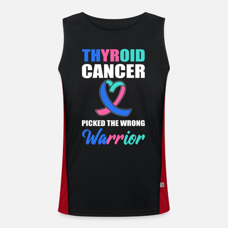 Thyroid Cancer Picked The Wrong Warrior Men's Functional Contrast Tank Top 