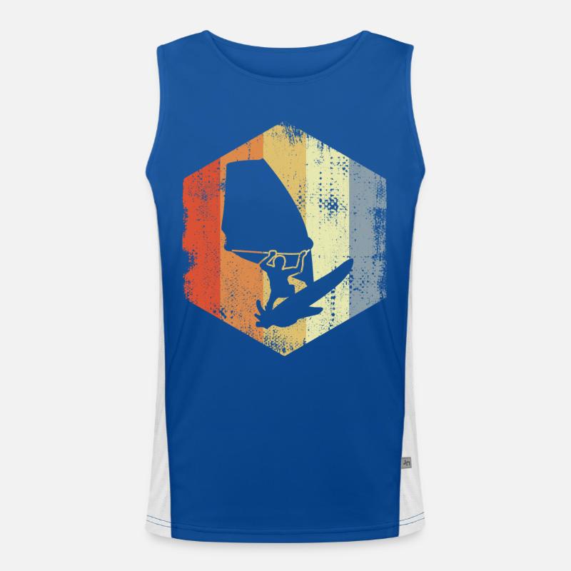Windsurfer Drawing Men's Functional Contrast Tank Top 