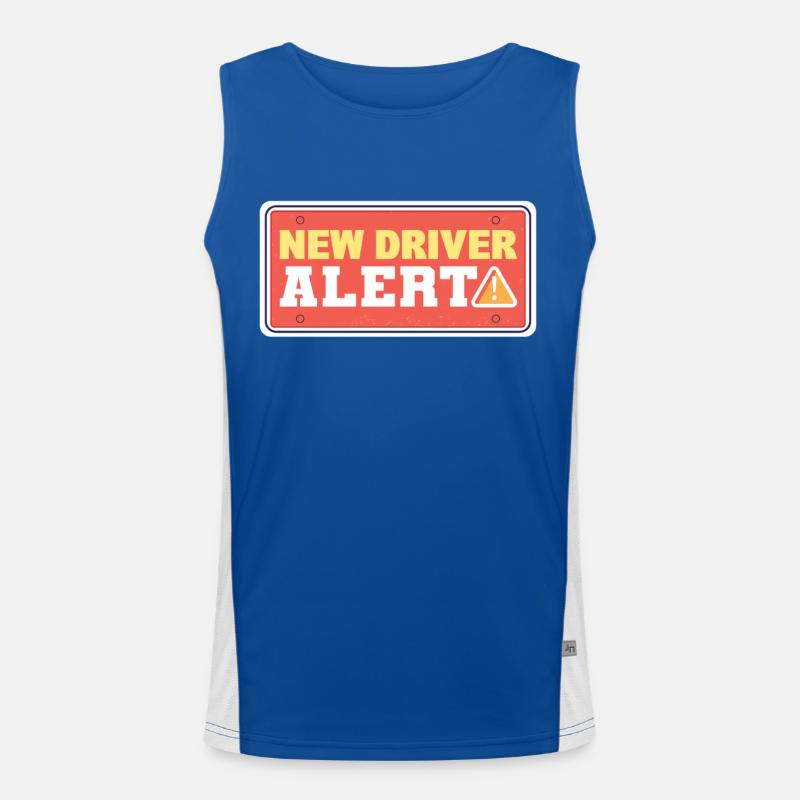 New Driver Alert New Driver License First Time Men's Functional Contrast Tank Top 