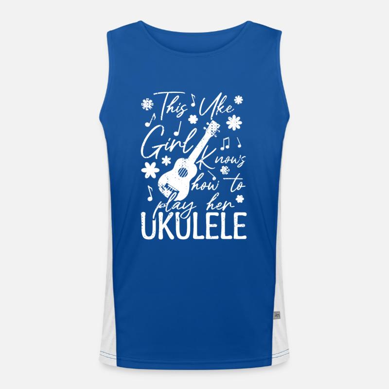 Ukulele Mädel Funktionelles Kontrast-Tank Top für Männer 