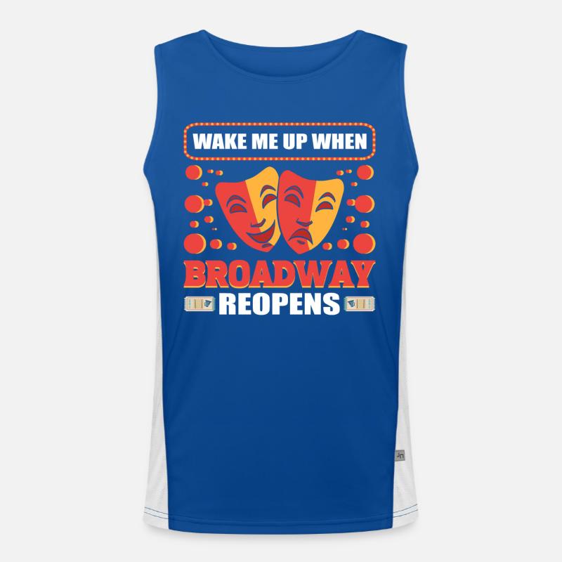 Wake Me Up When Broadway Reopens Broadway Musical Men's Functional Contrast Tank Top 