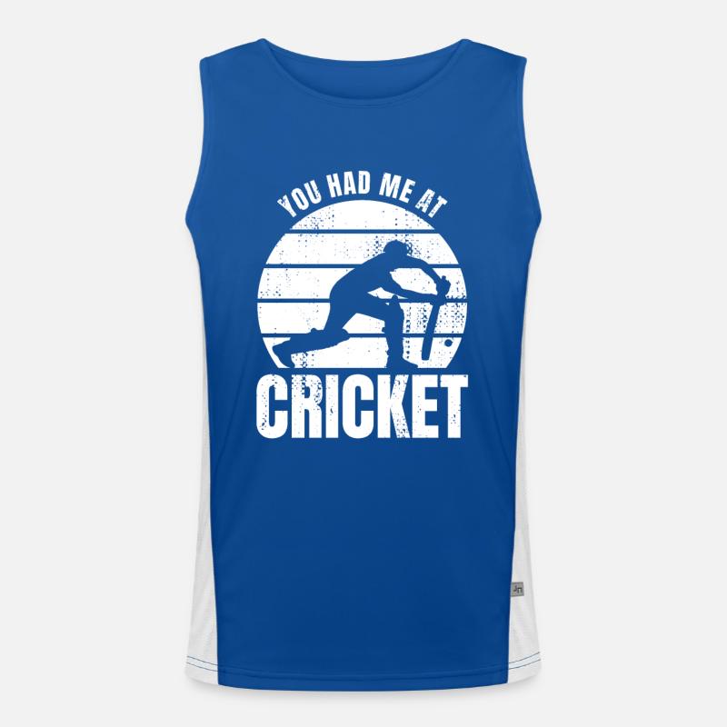 Cricketer Spruch Funktionelles Kontrast-Tank Top für Männer 