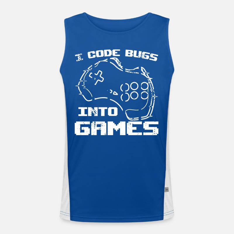 Ich programmiere Bugs in Videospiele Funktionelles Kontrast-Tank Top für Männer 