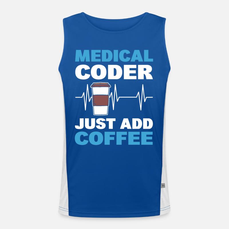 Medizinischer Codierer Einfach Kaffee hinzufügen Funktionelles Kontrast-Tank Top für Männer 