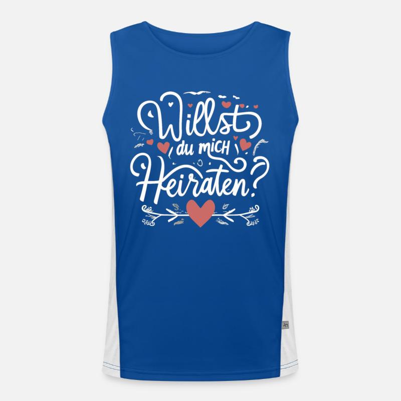 Willst du mich heiraten Funktionelles Kontrast-Tank Top für Männer 