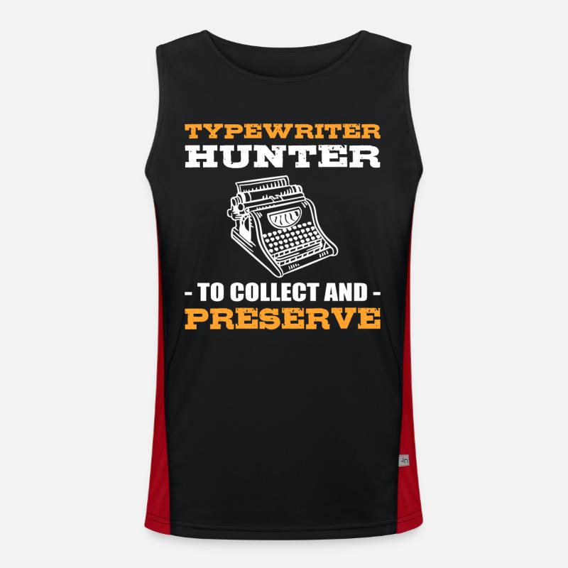 Typewriter Hunter To Collect And Preserve Men's Functional Contrast Tank Top 