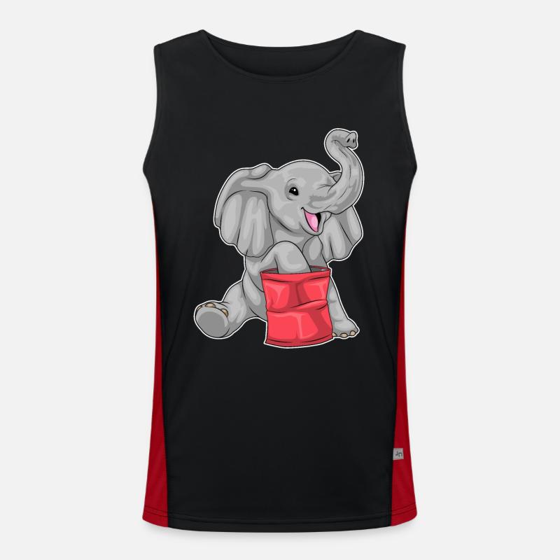 Elephant Chips - Men's Functional Contrast Tank Top - black/red