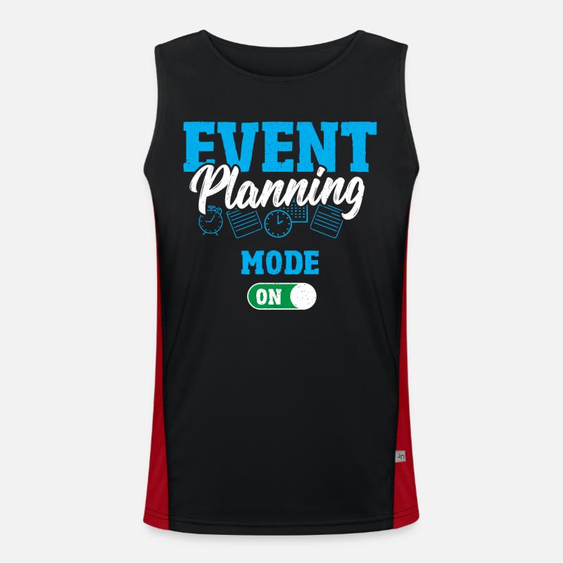 Event Planning Mode On Event Planning Event - Men's Functional Contrast Tank Top  - black/red