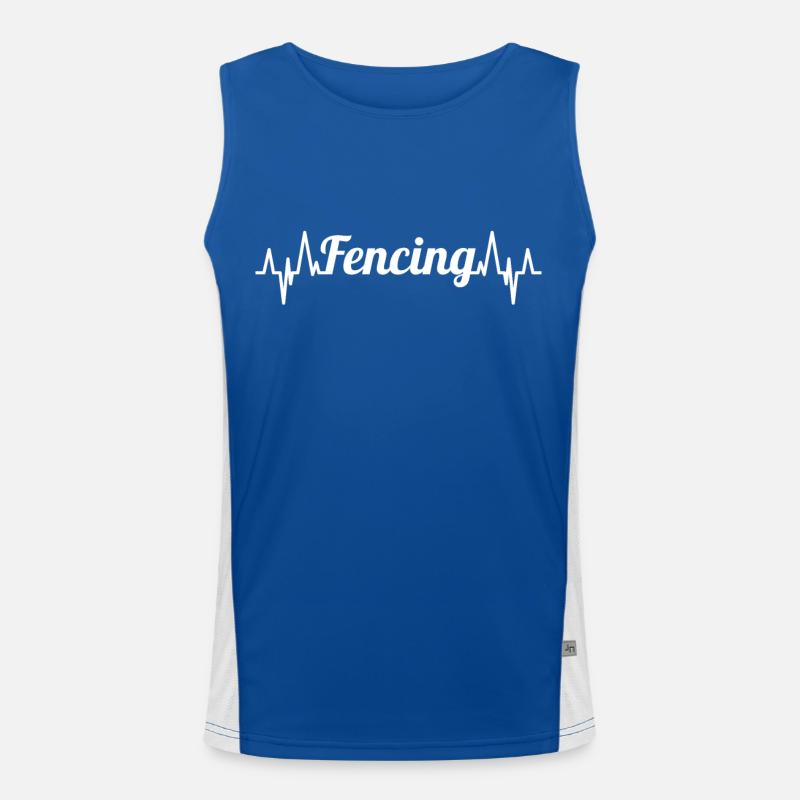 Fechter Herzschlag EKG Funktionelles Kontrast-Tank Top für Männer 