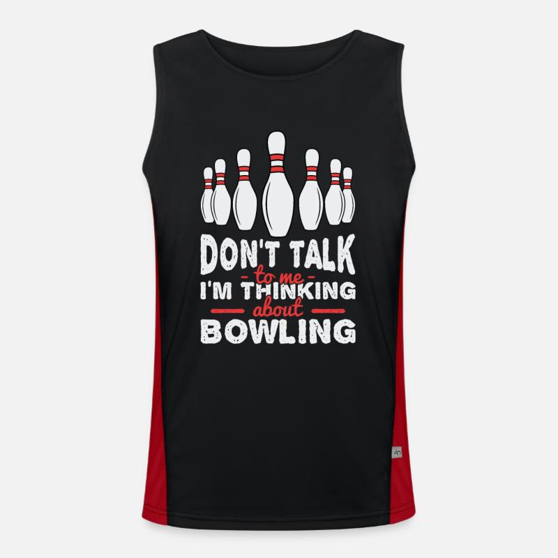 I'm thinking about bowling - Men's Functional Contrast Tank Top - black/red
