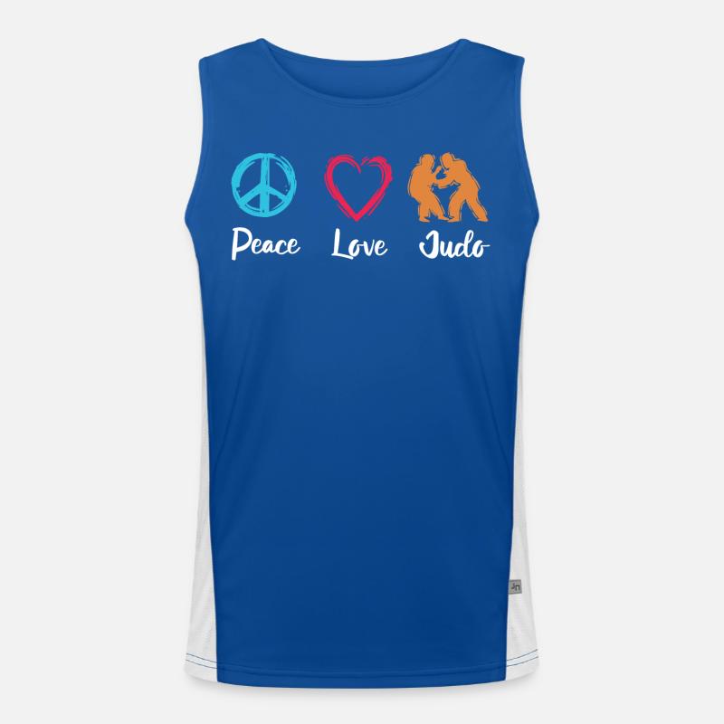 Frieden Liebe Judo Funktionelles Kontrast-Tank Top für Männer 