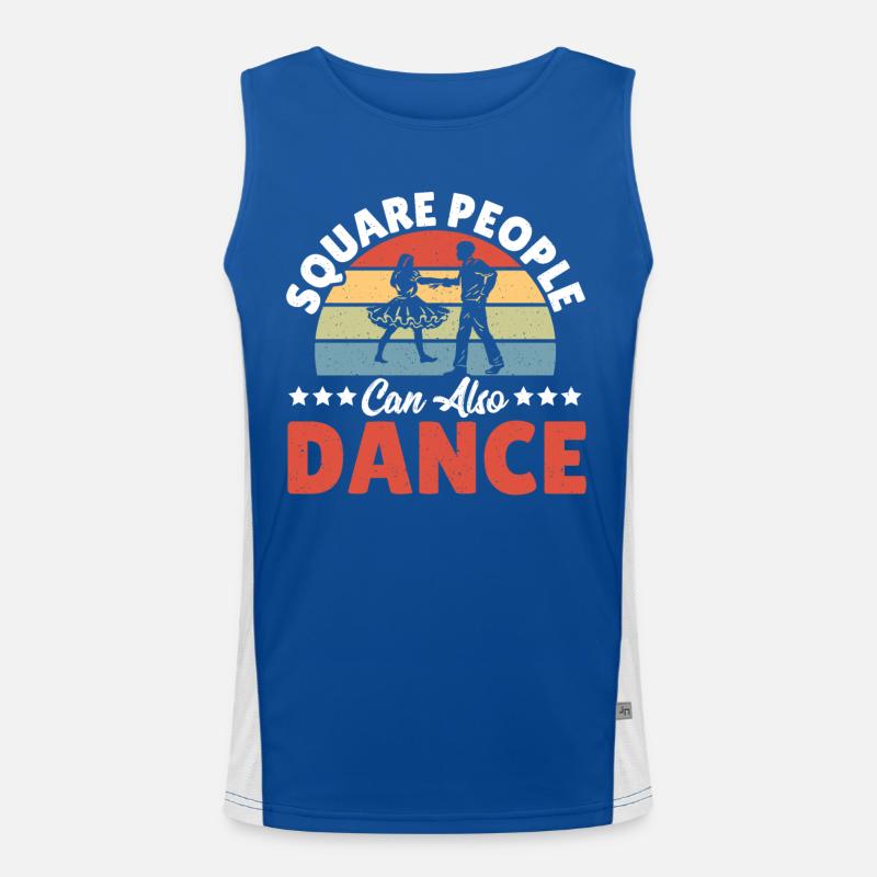 Square People Can Also Dance Square Dance Square Men's Functional Contrast Tank Top 