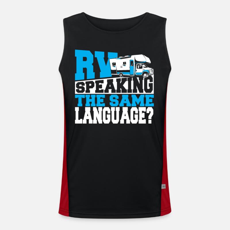 Sprechen die Wohnmobile dieselbe Sprache? Funktionelles Kontrast-Tank Top für Männer 