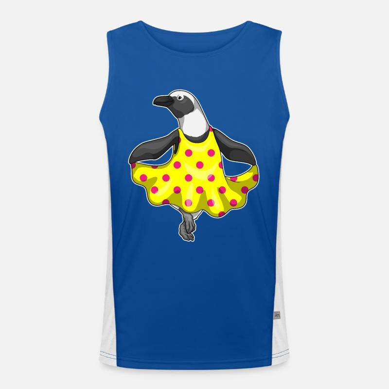 Pinguin Polka Dots Kleid Funktionelles Kontrast-Tank Top für Männer 