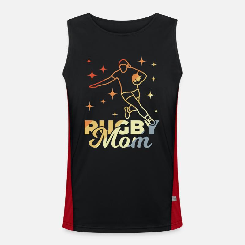 Rugby Mom - Men's Functional Contrast Tank Top  - black/red